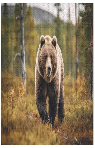 Bear 1000 Piece Jigsaw Puzzles for Adults Wooden Puzzle Challenging Game Family for Gifts 78×53cm