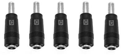 JZK 5-teiliges DC-Netzteil-Set, 5,5 x 2,1 mm Buchse auf 5,5 x 2,5 mm Stecker, DC-Stecker auf Buchse, für Überwachungskameras, LED-Streifen, Router