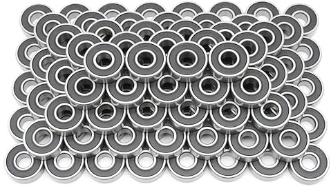 Steinfelder Normteile - 100 Stück Kugellager 608 2RS / 8x22x7 mm, Rillenkugellager 608 RS