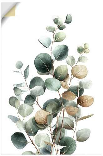 ARTLAND Wanddeko Wandtattoo selbstklebende Vinylfolie 80x120 cm aesthetic room decor Eukalyptus Blätter Boho Deko U5XU