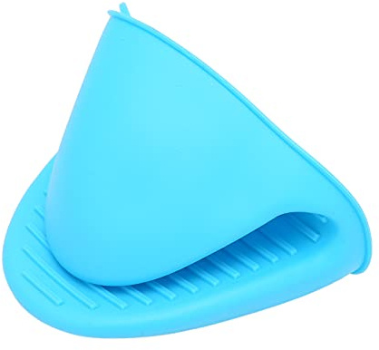 YUMILI Silicone Cooking Pinch Mitts Heat Resistant Oven Hair Removal Wax Pot Holder Gloves for Kitchen Salon (Blue)