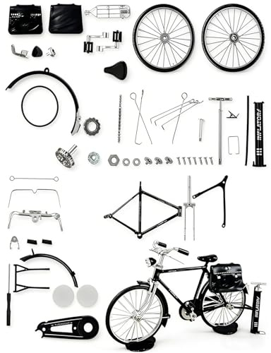 SCJJZ 1 Retro Fahrrad Replik Bausatz für Erwachsene, dekoratives Tischsammlerstück, Heimdekoration, Geschenk für erwachsene Sammler,KEIN SPIELZEUG
