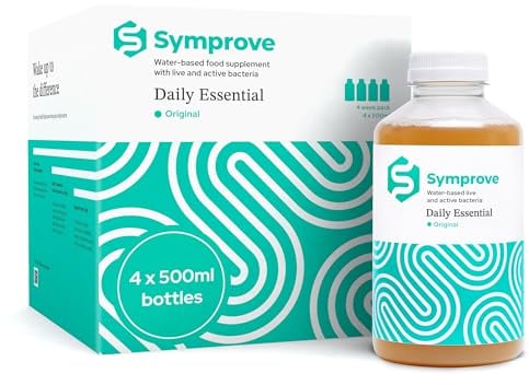 Symprove Original 4-Week Pack | Daily Essential Gut Health Supplement | Probiotic Drink with Live Bacteria, Vegan | 4x500ml