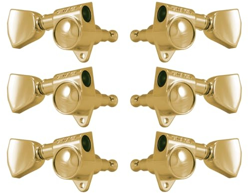 Grover 102GK Original Rotomatics with Crown Button - Guitar Machine Heads, 3 + 3 - Gold