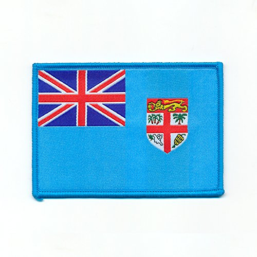 hegibaer 50 x 35 mm SUVA Republik Fidschi Inseln Flag Flagge Patch Aufnäher Aufbügler 0709 A