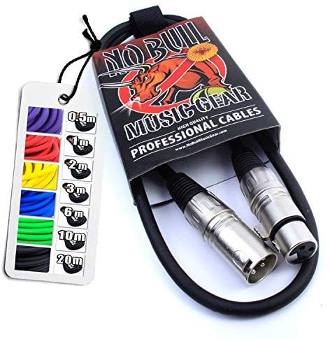 No Bull Nordell Music Gear' Premium XLR Cable (Black, 0.5m): Achieve a Clearer Audio Signal with Balanced Male to Female Microphone Lead, plus Cable Tie