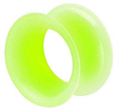 Piercingfaktor Flesh Tunnel Ohr Plug Piercing Silikon Hoher dünner Rand Flexibel Weich Rund Creole Farbig Bunt 20mm Grün