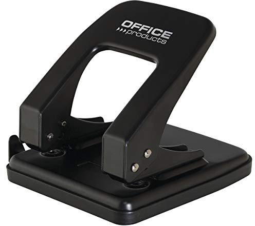 OFFICER PRODUCTS PRODUCTS 18052511-05 Locher/bis 40 Blätter/Mechanismus und Gehäuse aus Metall/Kunststoffarm (ABS)/ Farbe: Schwarz/Rutschfeste Kunstsoffkappe für den Boden