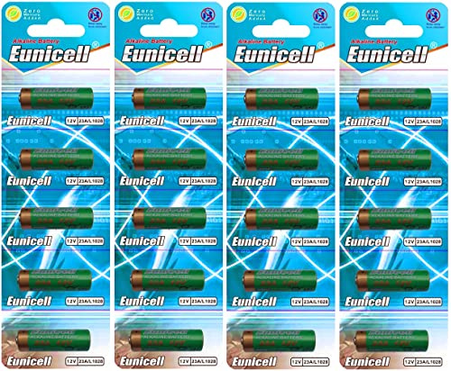 Eunicell Lot de 20 Piles alcalines sans Mercure MN21, 23A, V23GA, L1028, A23
