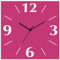 ARTLAND Wanddeko Wanduhr ohne Tickgeräusche Alu Funkuhr 30x30 cm Quadratisch Lautlos 4 Ziffern Farbig Schlichtes Design Pink Brombeer S7KL