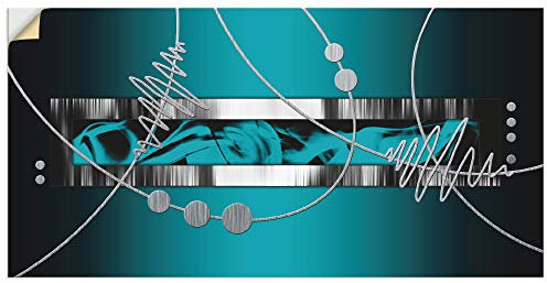 ARTland Wanddeko Wandtattoo selbstklebende Vinylfolie 100x50 cm Moderne Kunst Abstrakt Muster Grafik Modern Petrol S7LW