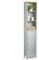 VonHaus Tall Bathroom Cabinet – Grey Bathroom Tallboy with Adjustable Shelves - Tall Storage with Shutter Style Door, 3 Internal & 3 Open Shelves - for Kitchen & Hallway - Grey Shrewsbury