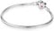 GNOCE Sterling Silver Bracelet Love Your Smile Basic Charm Bracelet with Heart shaped Lock Clasp Snake Chain Jewellery Gift for Women Mens (20)