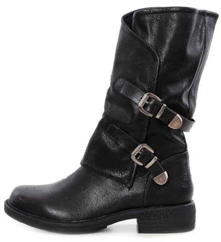Toocool - Bottes pour femme Biker Boots Boucles Anfibi Motocycliste Chaussures Casual G620
