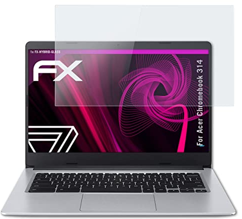 atFoliX Protection Écran Film de verre en plastique compatible avec Acer Chromebook 314 Verre film protecteur, 9H Hybrid-Glass FX Protection Écran en Verre trempé de plastique