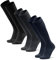 Knee-High Bamboo Dress Socks, 3 Pack (Multicolour (1x Black, 1x Grey, 1x Navy), 43-47)