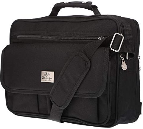 Christian Wippermann Arbeitstasche Herren Nylon - Große Umhängetasche M-L-XL Laptoptasche - Wasser- & Reißfest, 17 Zoll Laptop, Verstellbarer Schultergurt bis 150 cm, Ideal für Büro/Baustelle
