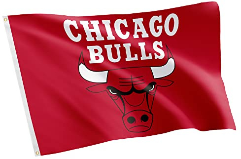 Desert Cactus Chicago Bulls Flagge, NBA, 100 % Polyester, für drinnen und draußen, 90 x 152 cm, National-Basketball-Verbandsflagge (Flagge Nr. 2)