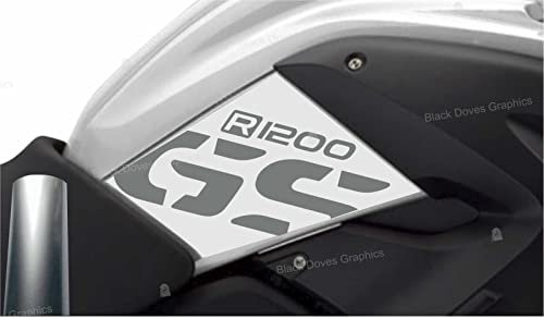n.2 Adesivi compatibile con/sostitutivo per BMW Motorrad R 1200 GS 2008-2012 Fianco Serbatoio (NON ADVENTURE) (graphite)