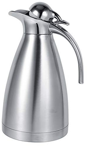 Caffettiera, teiera in acciaio inox a doppia parete termoisolata sottovuoto bottiglia dell'acqua calda(1.5L-D'argento)