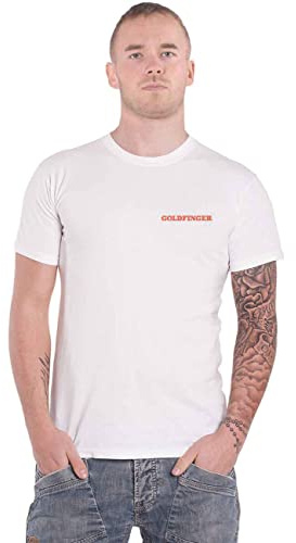 James Bond 007 T Shirt Goldfinger Profile Nouveau Officiel Homme Blanc Size M