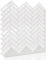 WALPLUS 16pcs 28x20.3cm White Herringbone Glossy 3D Sticker Tile Wall Covering Panelling Decorative Art Splashback for Kitchen Bathroom Paint Stick on Tiles Bedroom Living Room Decors