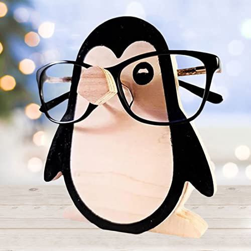 LANMOU Kind Handgeschnitzte Brillenhalter Holz, Glasses Holder Sonnenbrillenhalter Pinguin Tierform Brillengestell Brillenaufbewahrungs Geschenk Für Heimbüro Schreibtisch Dekoration