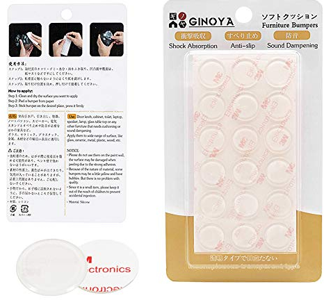GINOYA Glasplatte Puffer, 72 Stück 20 mm Silikonklebepuffer für Glastisch, Tür, Schrank und Schubladen