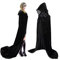 ENTZONE Mantello Halloween, Halloween Costume, Mantello Nero con Cappuccio Costumi Halloween Medievale Strega Diavolo Mago Cosplay Carnevale Party Masquerade Vestiti (L)