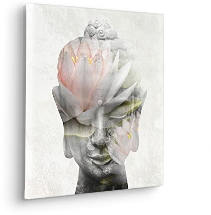 Komar Keilrahmenbild im Echtholzrahmen - Wellness Time - Größe 40 x 40 cm - Wandbild, Kunstdruck, Wanddekoration, Design, Wohnzimmer, Schlafzimmer