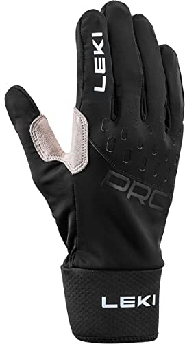 LEKI Prc Premium Schwarz - Leichter vielseitiger Langlauf Handschuh, Größe 7.5 - Farbe Black - Sand