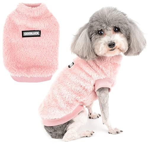 Zunea Dog Jumper Winter Warm Fleece Sweater Coat for Small Dogs Soft Pullover Jacket Coat Fuzzy Puppy Clothes Cold Weather Vest Pet Girls Boys Apparel for Chihuahua Yorkie Cats Pink M