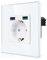 CNBINGO Einzelsteckdose mit 2× USB Anschluss (2 Typ-A total Max.2,1 Amp) - Einfach Glas Schuko Steckdose Unterputz - Weiß Wandsteckdose mit Kindersicherung