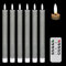 Eldnacele Graue flackernde LED Stabkerzen mit 10-Tasten-Fernbedienung, batteriebetriebene 24,5cm elektronische Kerzen aus echtem Wachs für Weihnachts-, Zuhause- und Hochzeitsdekoration (6er Pack)