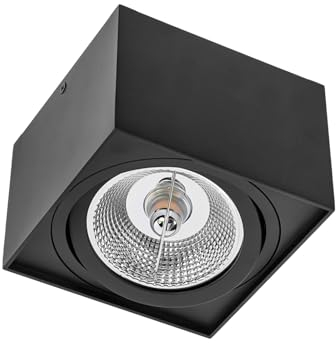 LED Deckenspot - AR111 230V - Mattschwarz viereckig - exkl. LED Spot
