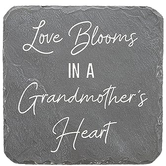 Pavilion Gift Company 25318 Grandmother's-19,7 x 19,7 cm Gartenstein, Grau, Weiß
