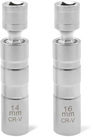 GYSRXS 2 Stück Zündkerzenschlüssel Universal 3/8-Zoll Zündkerzen Nuss Magnetisch 12 Punkte Zündkerzenschlüssel Dünnwandig für die Entfernen von Zündkerzen(14mm und 16mm)