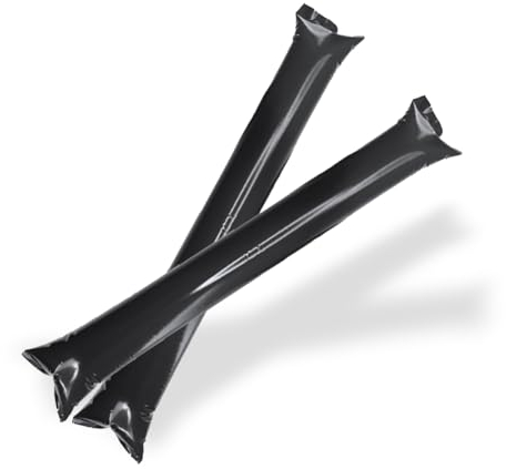 Fun Fan Line - Lot de 20 bâtons gonflables en Plastique pour l'animation et Les événements Sportifs. Bruyant Cheerleading Sticks. (Noir)