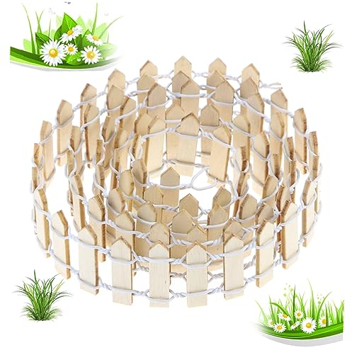 GOOHOCHY Outdoor-dekor Kleiner Lattenzaun Feengarten-kit Holzpostenzaun Garten Zubehör Handwerkszaun Mini-Zaun-Dekoration Feengartenzubehör Im Freien Faltbar Hölzern Weihnachten Baby