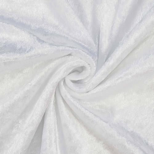 Pannesamt Stoff glänzend, uni weiß (Länge am Stück: ab 50cm / Breite: 150cm)