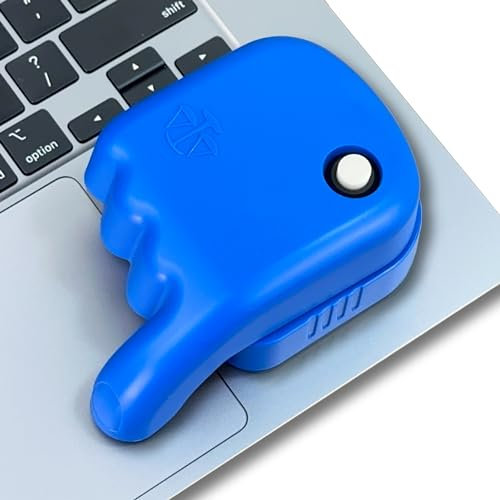 Laptop Touchpad Jiggler - Keeps Active all Laptop Trackpads - MacBook, Windows, ChromeBook - Undetectable - Cordless Mechanical Mouse Mover - 6 Months on AA Battery (BLUE)