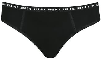 NUR DIE Periodenunterwäsche Alles Geregelt Slip Unterhose Extrastarke Blutung Bio-Baumwolle waschbar & saugfähig Menstruationsunterwäsche - Schwarz - Größe 40-42