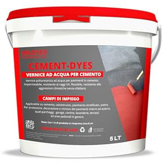 MR.DYES_CEMENT-DYES_Pittura per Pavimenti Esterni ed Interni da 5-14 L - per Pavimenti di Garage, Cantine, Spazi di Stoccaggio e Campi Sportivi in Cemento - Vari Colori. (5LT, VERDE TENUE)