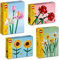 BRICK Flip Lego - Juego de 4 flores, 40460 rosas y 40524 girasoles, 40647 flores de loto y narcisos 40747, colección Botanical