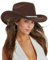 INOGIH Klassischer Cowboyhut aus Filz, aufrollbar, für Damen und Herren, glitzernder Cowgirl-Hut, Filz, Fedora für Disco-Partys, Schwarz, Kaffee, M