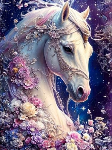 GJSZZO Horse Diamond Painting Kits for Adults, Pferd Diamant Painting Bilder Erwachsene, Diamant Malerei Set mit für Heimwanddekoration 30x40 cm
