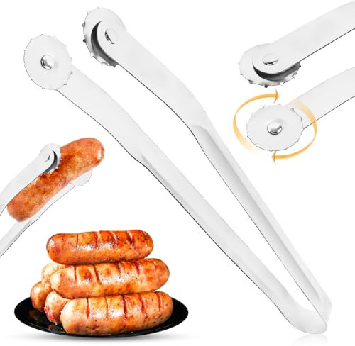 Byffoer BBQ Grillzange Drehbar, 38 cm Wurst Grillzange, Edelstahl, Silber, Modern, Poliert, TONG_UTENSIL