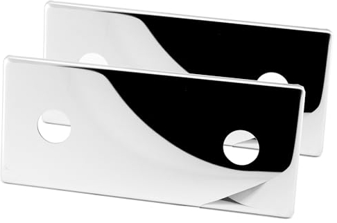 BLUMKRAFT 2x Cache platine double acier inoxydable A2 + traitement chrome pour robinet mural. Effet miroir. Entraxe 150mm. Diamètre 26mm. LOT DE 2.