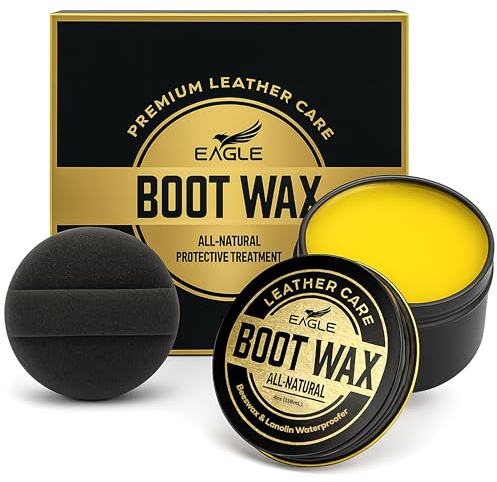 Boot Wax Waterproofer & Conditioner – 4oz Beeswax Leather Waterproofing Wax for Boots, Shoes, Gloves & Jackets – All-Natural Leather Sealant & Protector