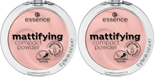 Essence - MATTIFYING COMPACT POWDER- 10 Light Beige (Pack of 2)